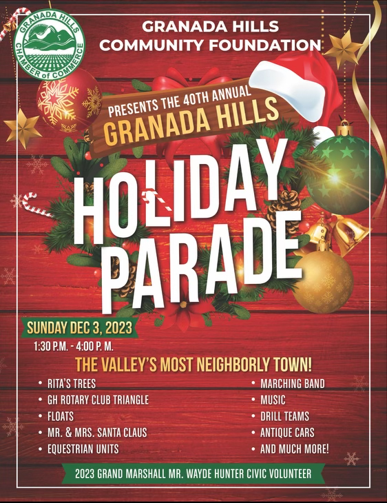 2023 Granada Hills Holiday Parade Poster